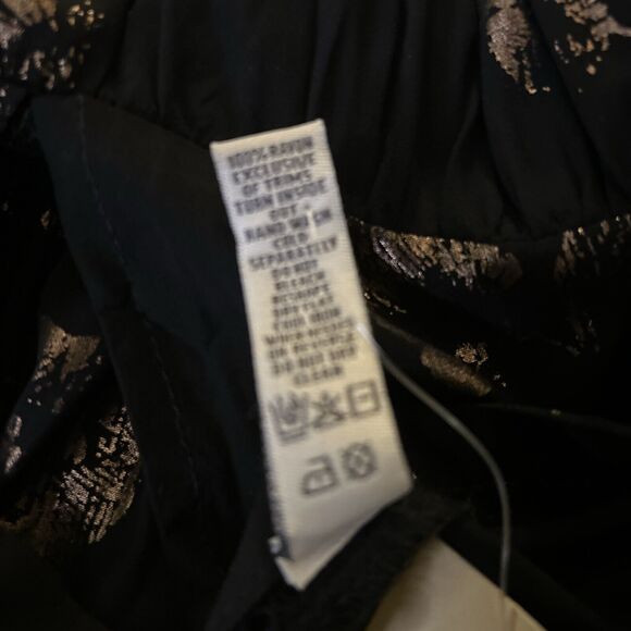 American Rag Cie Dress Junior size Large defined stretch waist black gold New - Picture 14 of 16